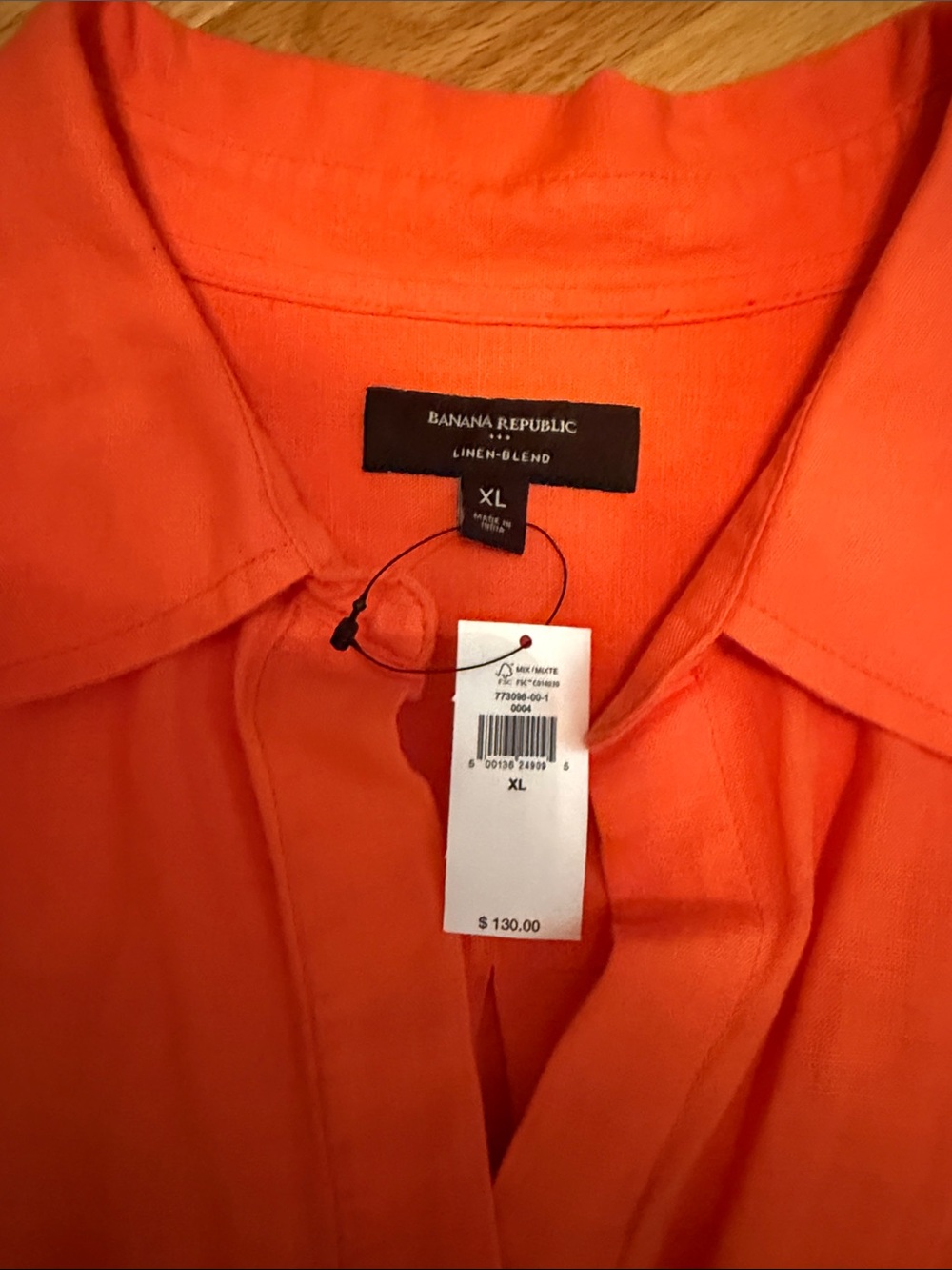 Banana Republic NWT❗️Red Orange Midi Shirt Dress - Picture 4 of 6
